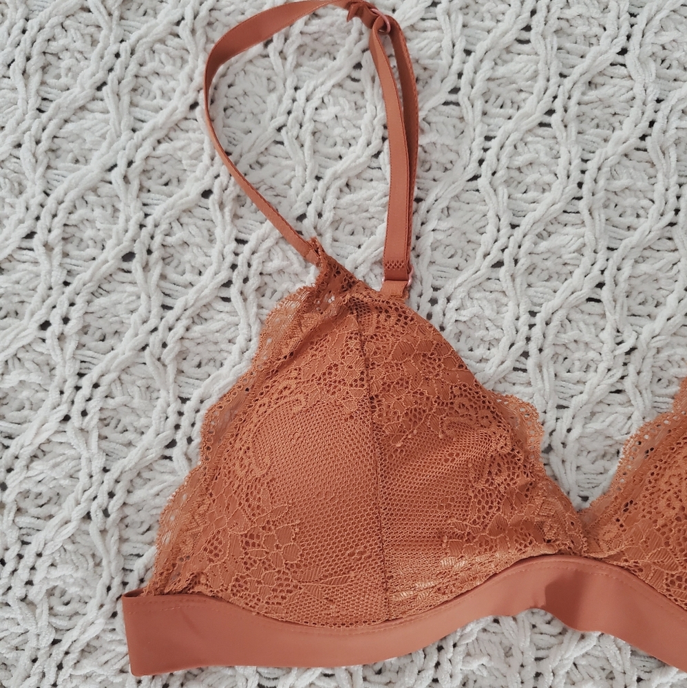 Joe Fresh Limited Edition Rust Orange Lace Bra- Size S- Brand New Never Used View 4
